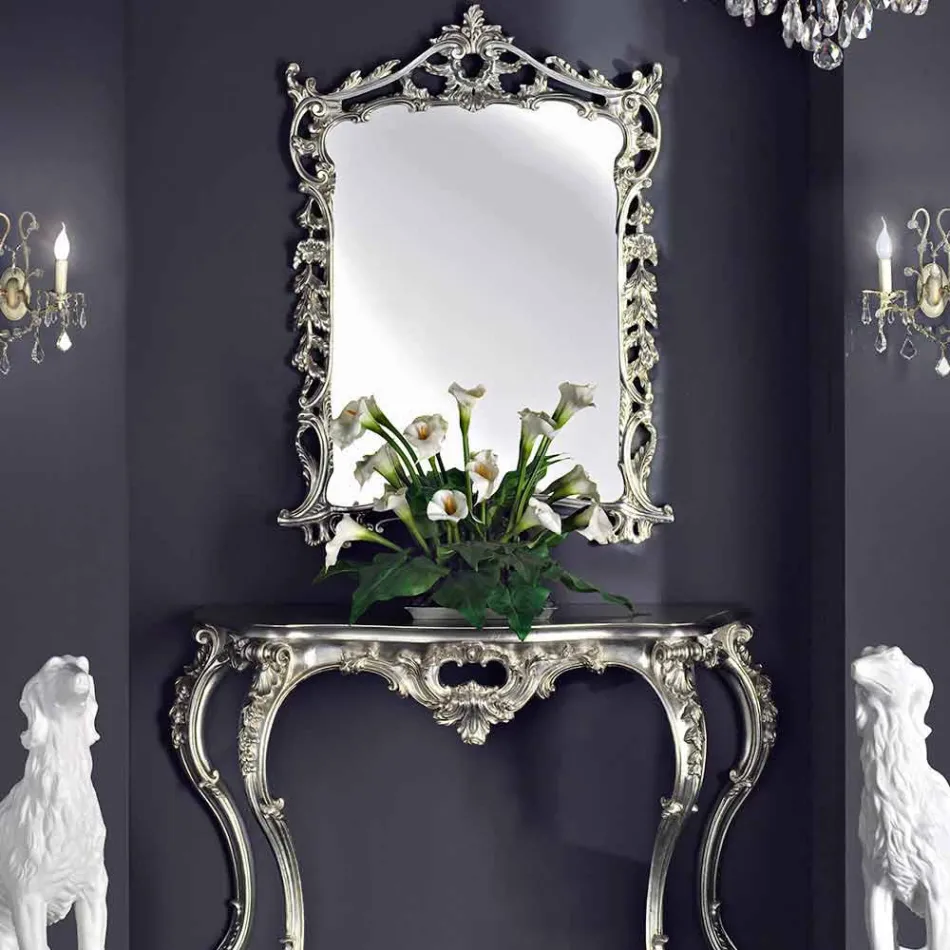 Wandspiegel, houten console en handgemaakte piano in Giacomo, Italië Viadurini