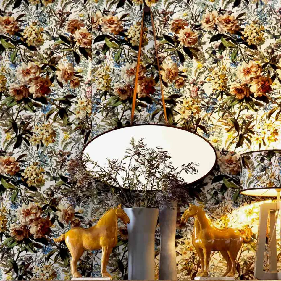 Spiegel op de muur / massief hout op de vloer Grilli York gemaakt in Italië Viadurini