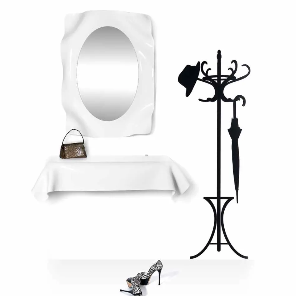 Spiegelwand witte melk Diva modern design, made in Italy Viadurini