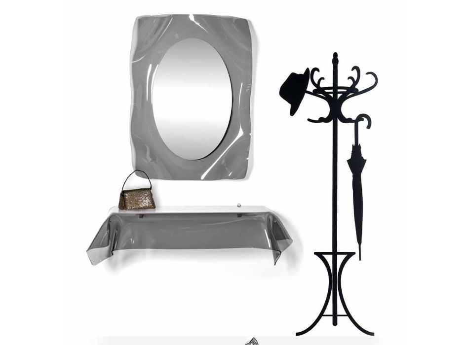 Mirror Muur gerookte Diva modern design, made in Italy Viadurini