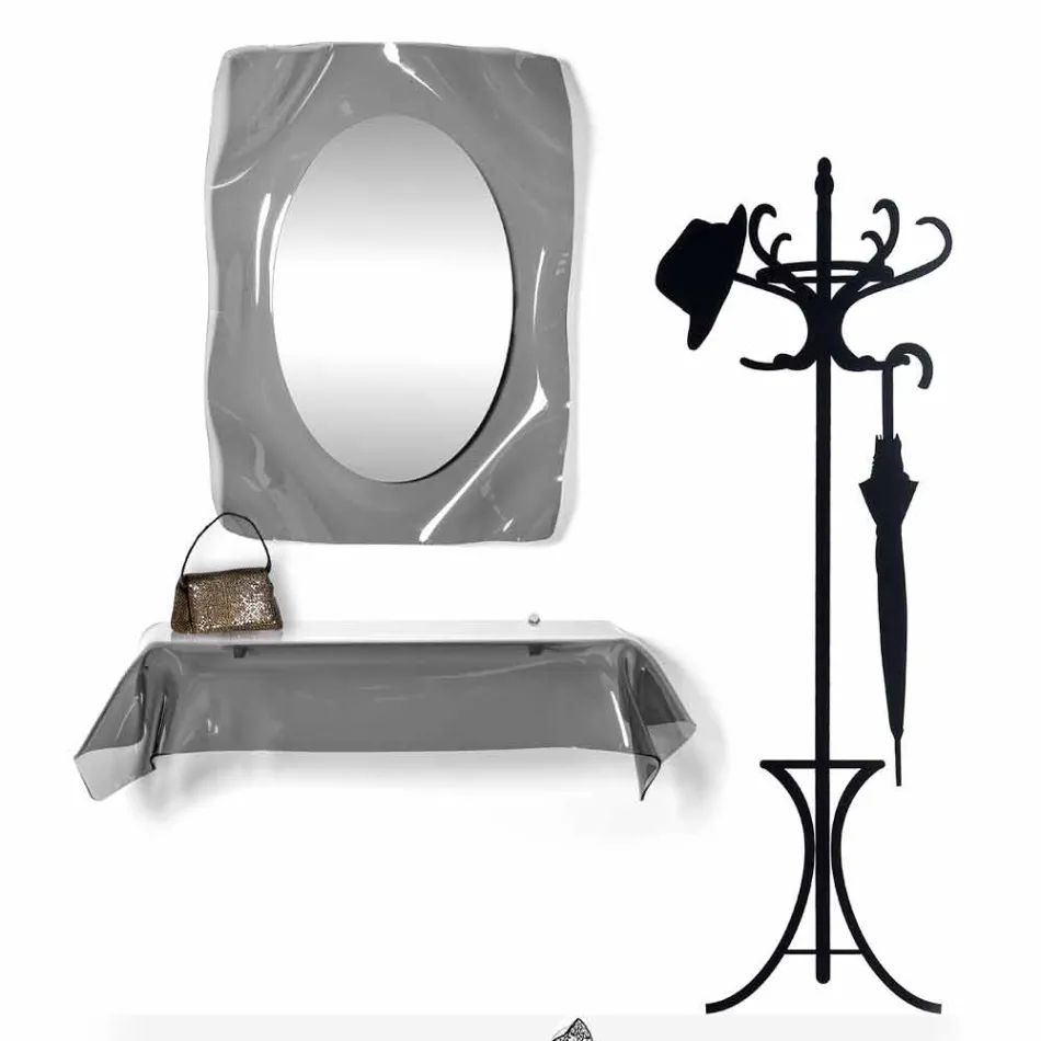 Mirror Muur gerookte Diva modern design, made in Italy Viadurini