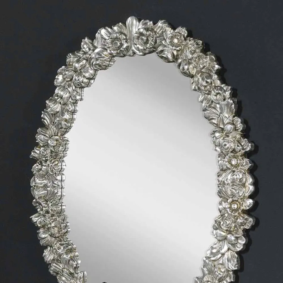 Moderne handgemaakte sparren houten wandspiegel gemaakt in Italië Filippo Viadurini