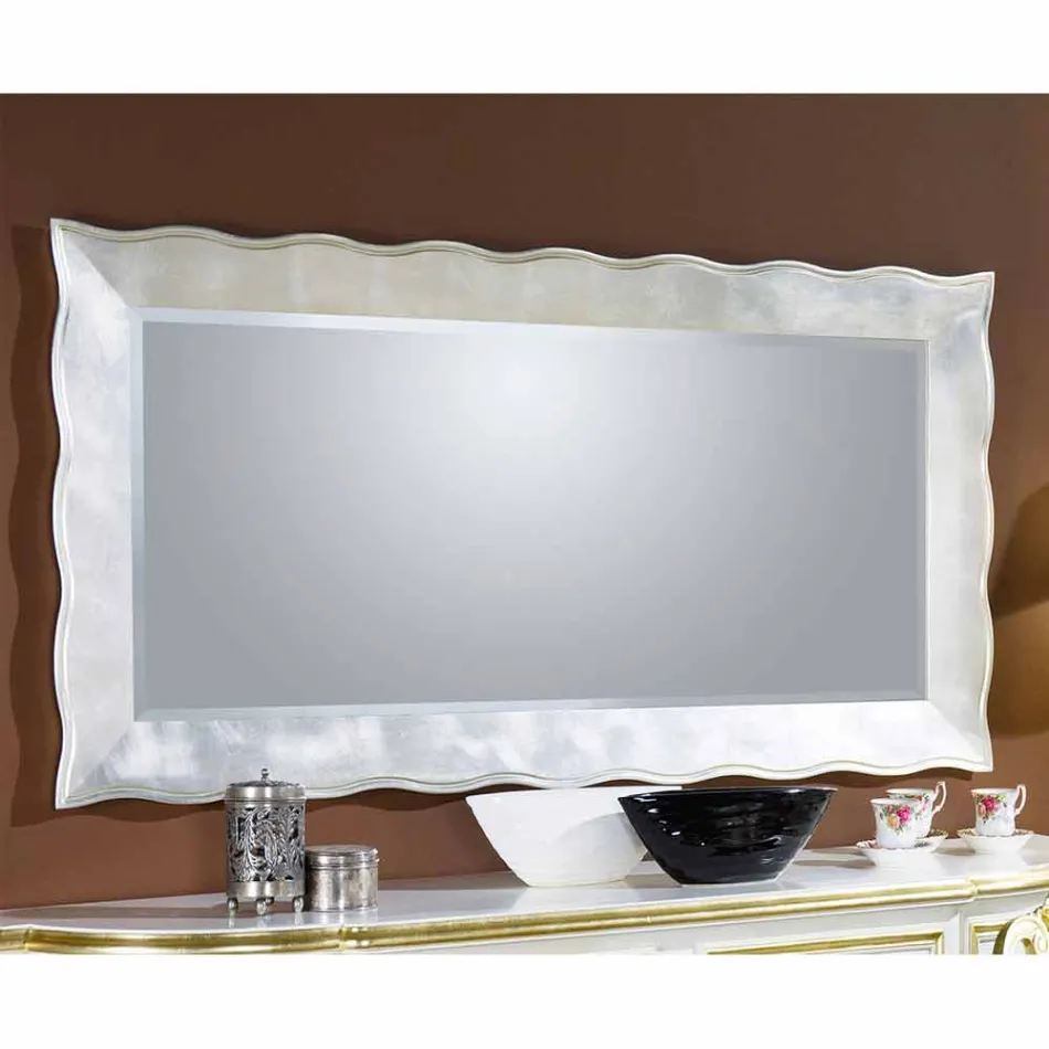 Handgemaakte rechthoekige Italiaanse wandspiegel gemaakt in Italië Simone Viadurini