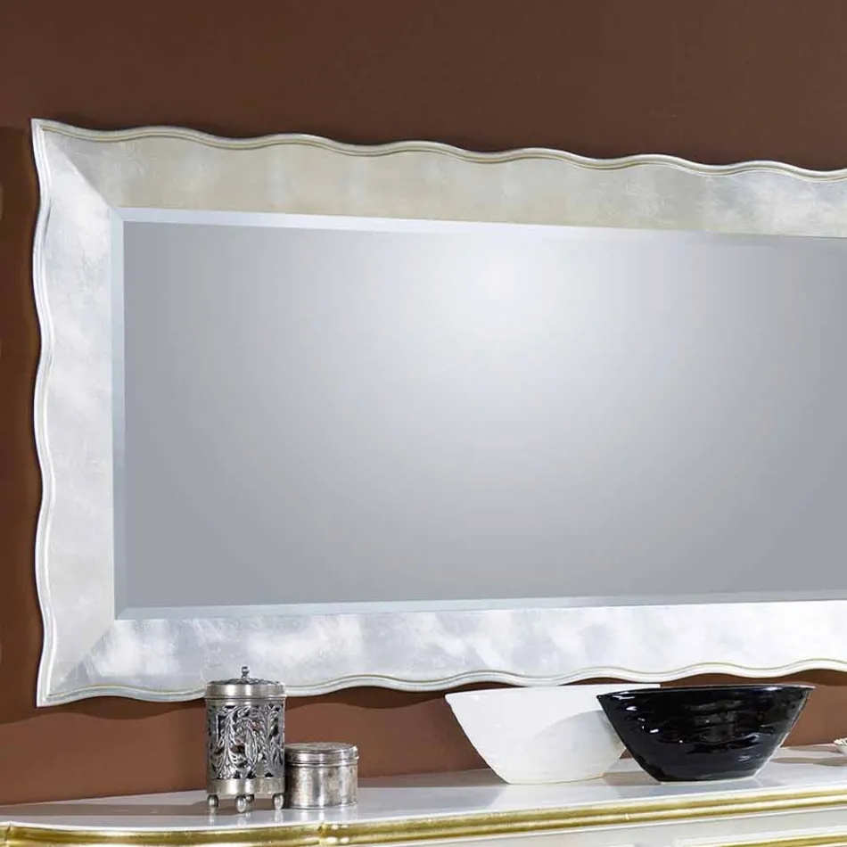 Handgemaakte rechthoekige Italiaanse wandspiegel gemaakt in Italië Simone Viadurini