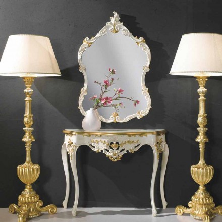 Spantenhouten buitenspiegel, console, made in Italy mdf top Gianluca Viadurini