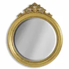 Sparren houten wandspiegel, handgemaakte Italiaanse gemaakt Elia hars fries Viadurini