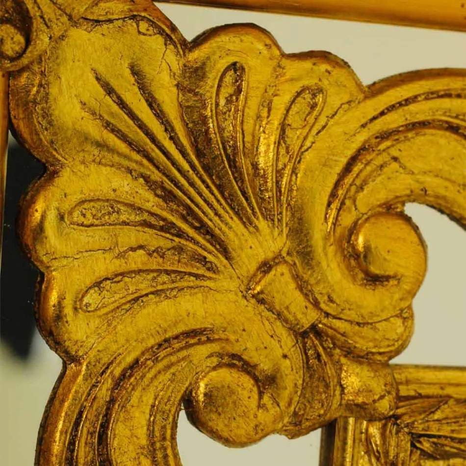 Wandspiegel in rechthoekig hout geproduceerd in Italië door Valentino Viadurini