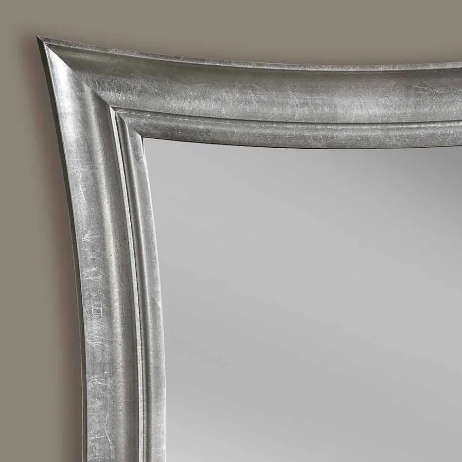 Sandro handgemaakte rechthoekige houten wandspiegel gemaakt in Italië Viadurini