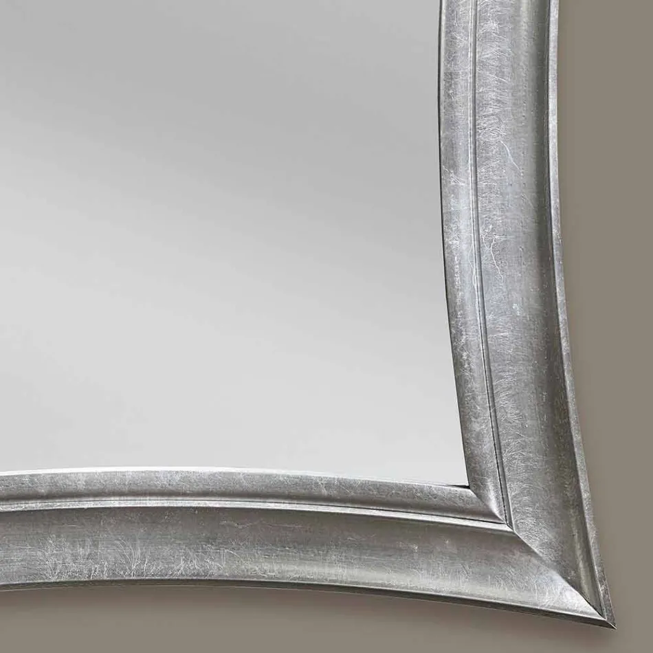 Sandro handgemaakte rechthoekige houten wandspiegel gemaakt in Italië Viadurini