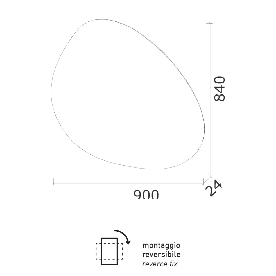 Spiegel met omkeerbare LED-achtergrondverlichting Made in Italy - Talk Viadurini