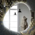 Spiegel met omkeerbare LED-achtergrondverlichting Made in Italy - Talk Viadurini