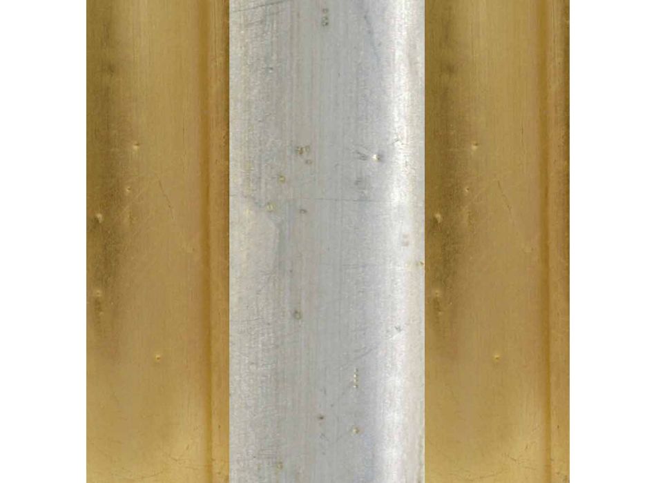 Zilveren, ivoorkleurige en gouden houten wandspiegel gemaakt in Italië Vittorio Viadurini