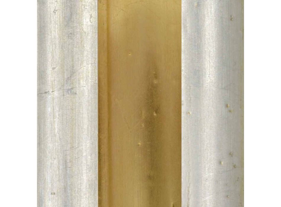 Zilveren, ivoorkleurige en gouden houten wandspiegel gemaakt in Italië Vittorio Viadurini