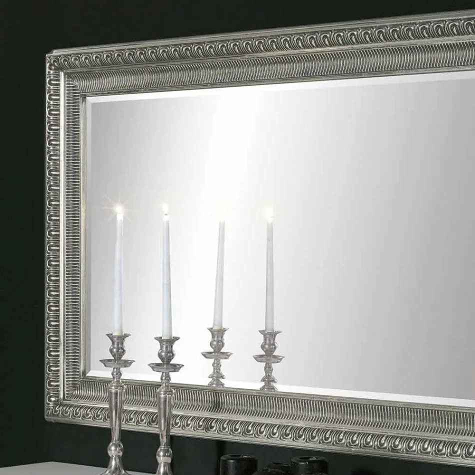 Claudio handgemaakte moderne houten wandspiegel met modern design Viadurini