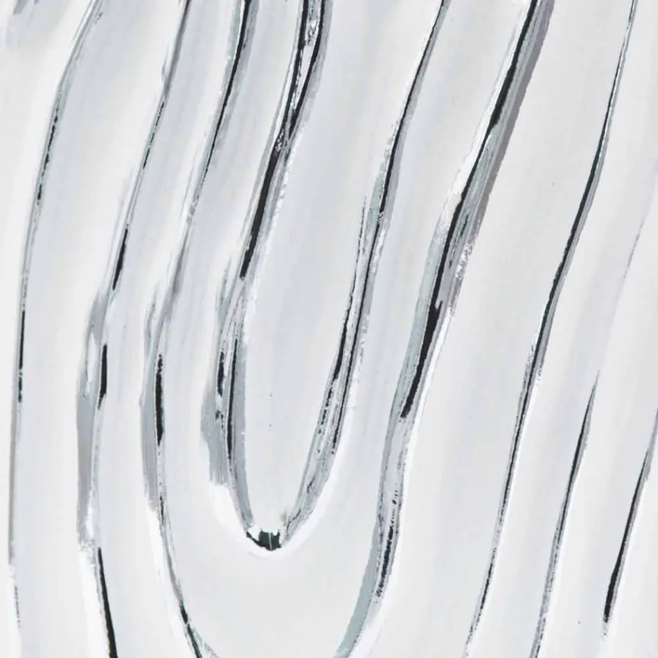 Goud, wit en zilveren wandspiegel gemaakt van hout dat Eugenio in Italië heeft gemaakt Viadurini