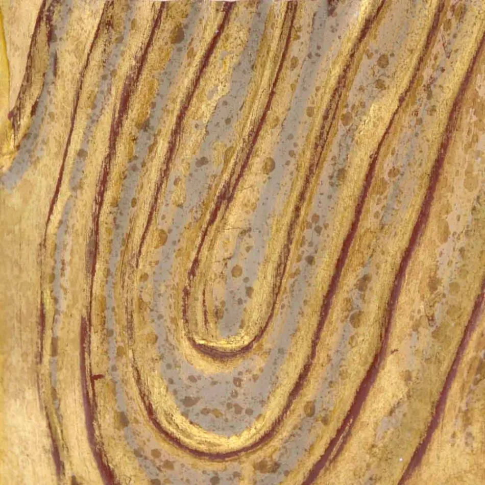 Goud, wit en zilveren wandspiegel gemaakt van hout dat Eugenio in Italië heeft gemaakt Viadurini