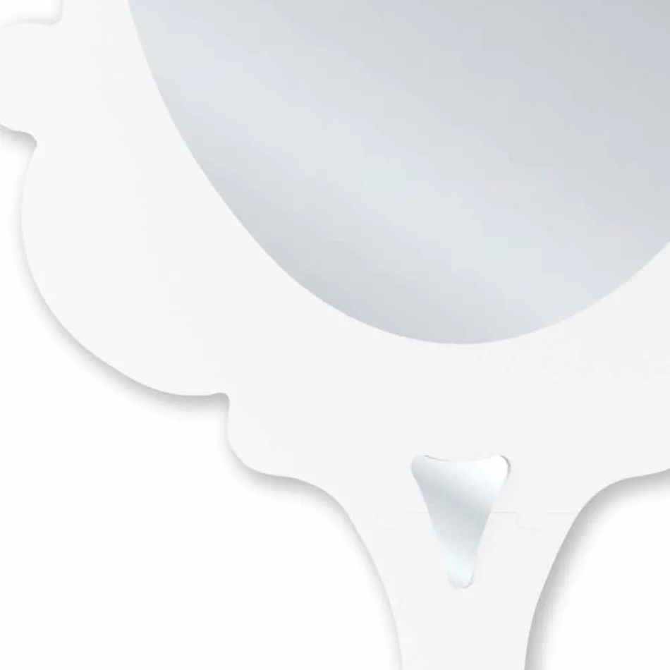 Spiegel van witte muur met frame versierd Sneeuw Made in Italy Viadurini