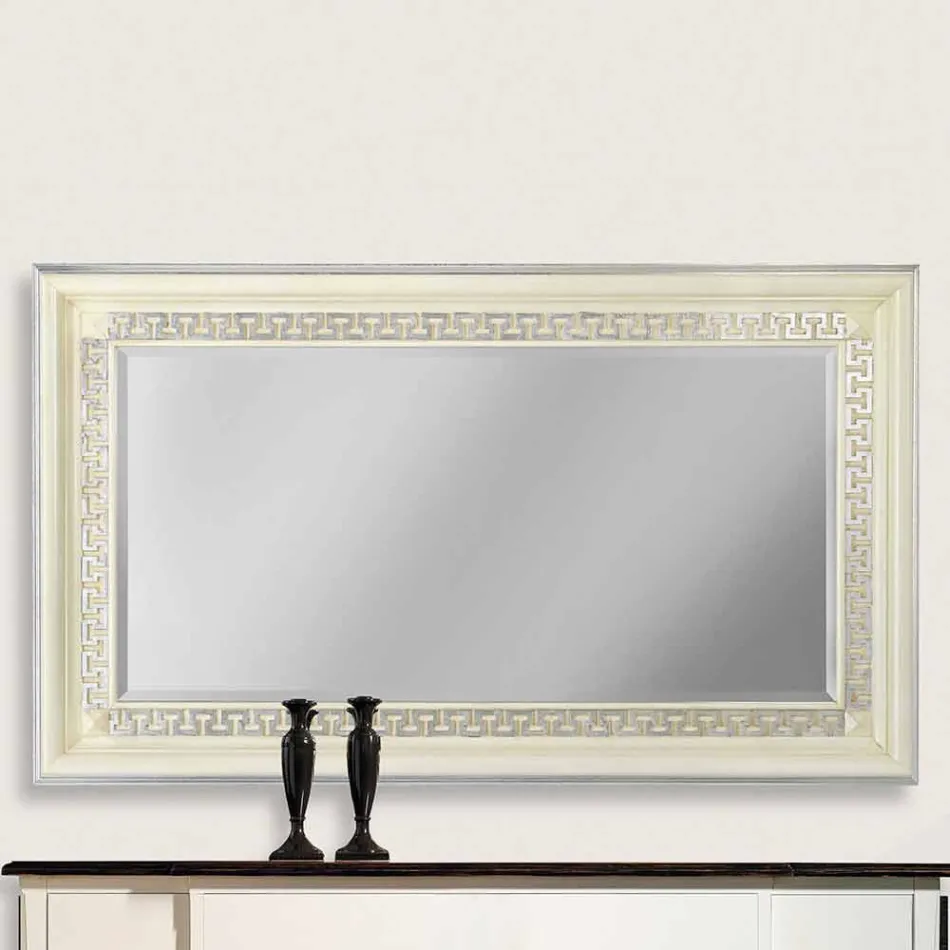 Handgemaakte wandspiegel in dennenhout in Maicol Viadurini