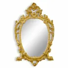 Met de hand gemaakte ovale houten muurspiegel in Roberto van Italië Viadurini