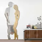 Man & vrouw modern design Mdf wandspiegel met de hand gevormd Viadurini