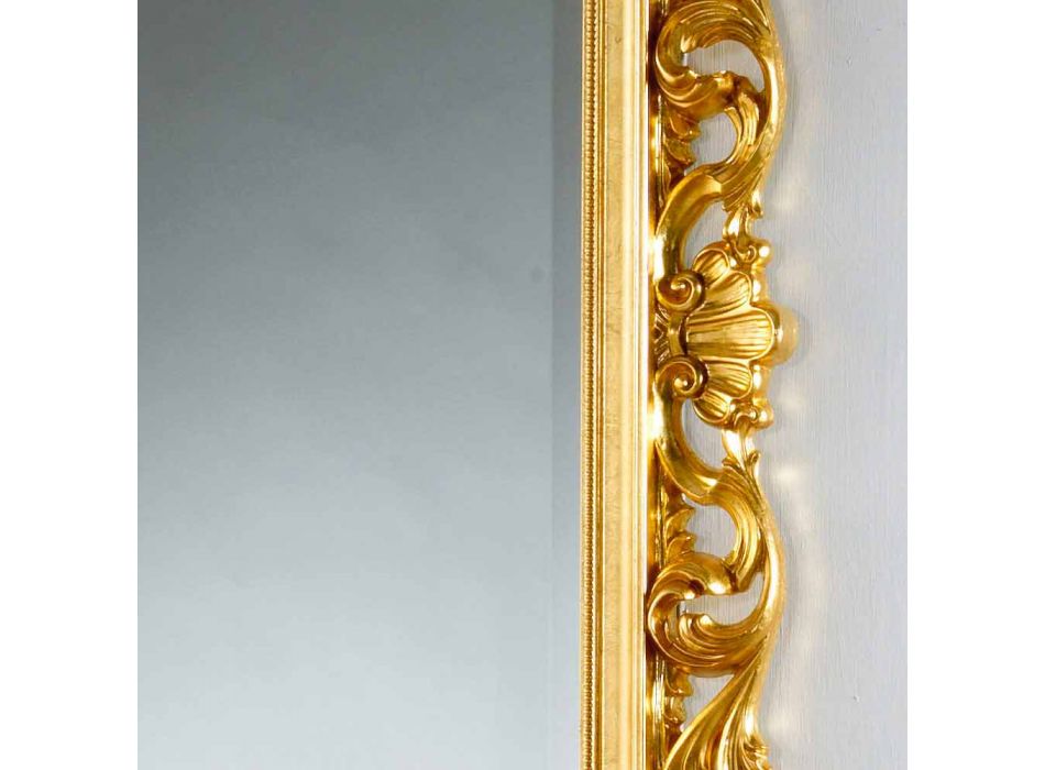 Spiegel vloer / wand design met bladgoud afwerking Mata Viadurini