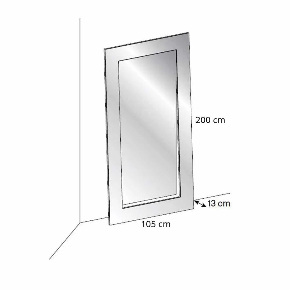 Rechthoekige vloerspiegel van modern design Made in Italy - Salamina Viadurini