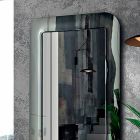 Designspiegel met glazen frame met kristaleffect Made in Italy - Lus Viadurini