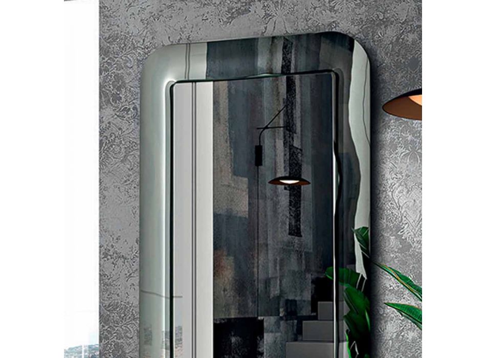 Designspiegel met glazen frame met kristaleffect Made in Italy - Lus Viadurini