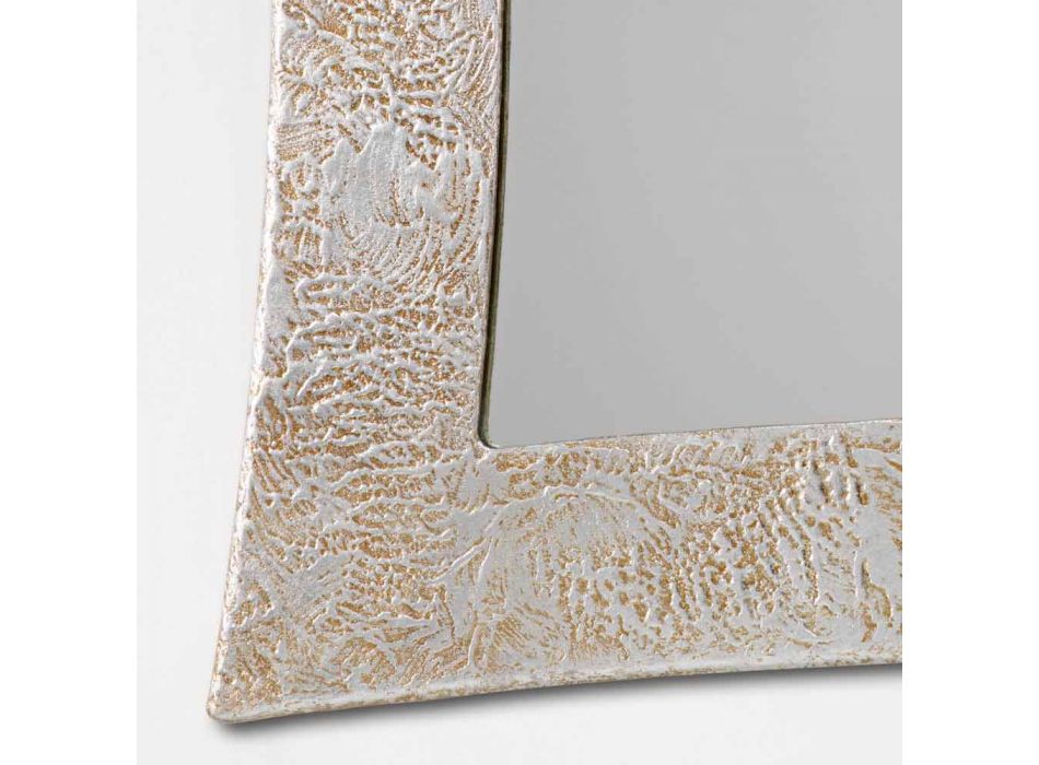 Wandspiegel in hars en Venetiaans zilveren blad Viadurini