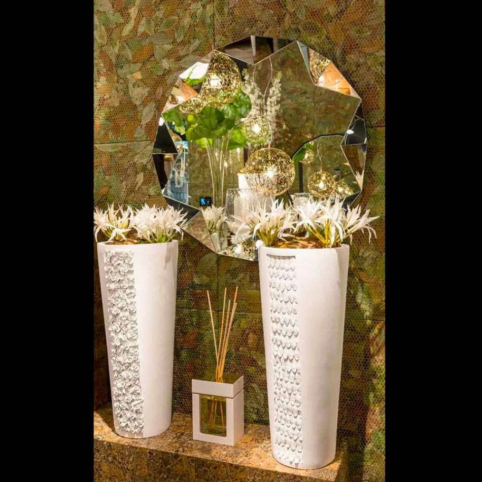 Spiegel modern muur door drie-dimensionale vormgeving Diamond Viadurini