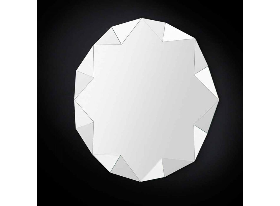 Spiegel modern muur door drie-dimensionale vormgeving Diamond Viadurini