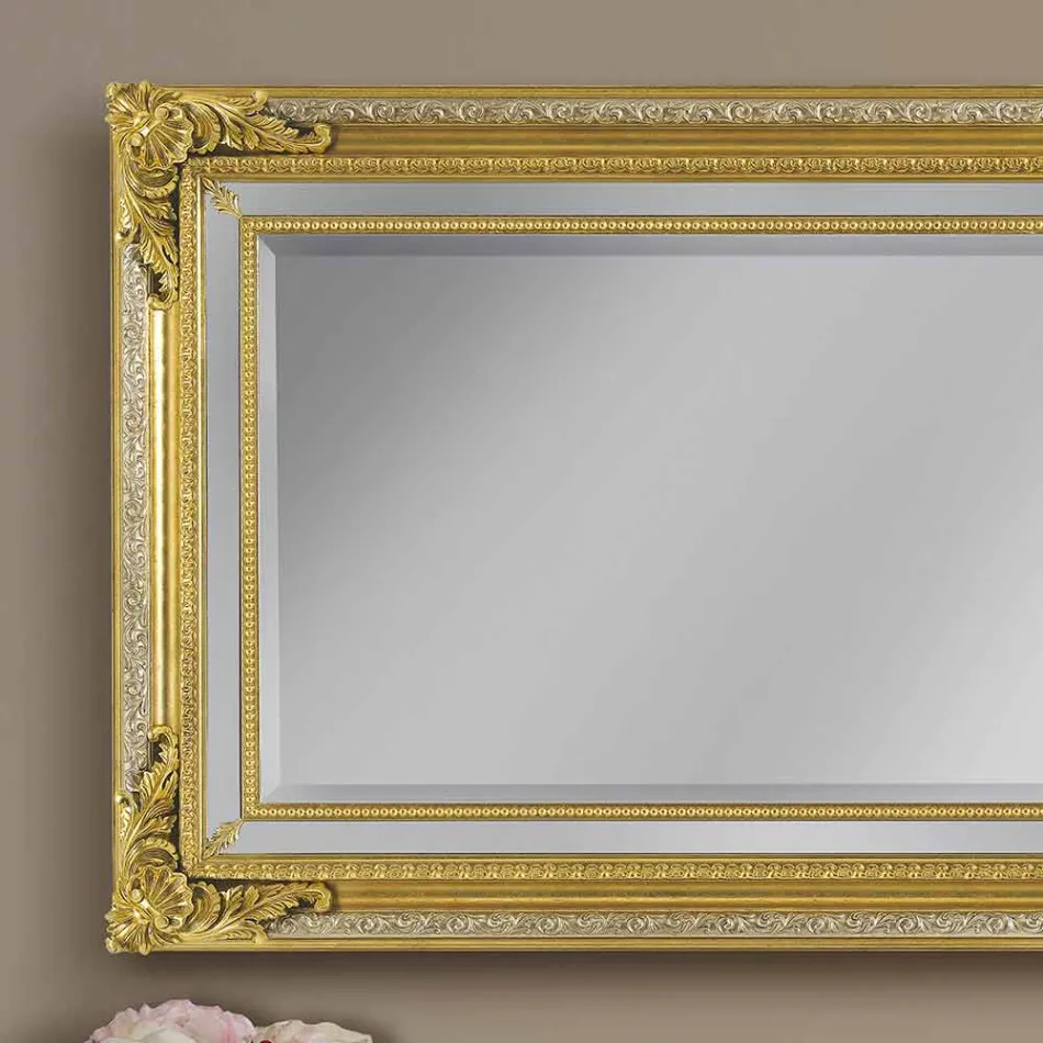 Moderne handgemaakte dennenhouten wandspiegel gemaakt in Italië door Carlo Viadurini