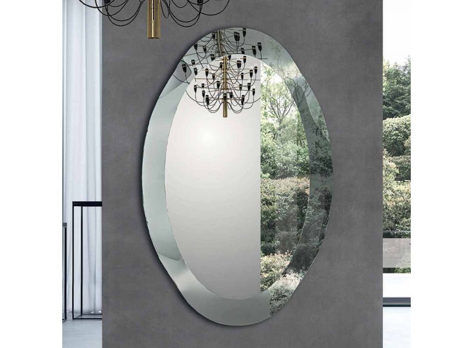 Ovale designspiegel in spiegelkristalafwerking Made in Italy - Eclisse Viadurini
