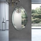 Ovale designspiegel in spiegelkristalafwerking Made in Italy - Eclisse Viadurini