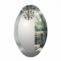 Ovale wandspiegel in kristalgegolfd glas Made in Italy - Eclisse