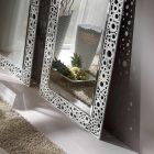 Rechthoekige spiegel in zilver en zwart blad Made in Italy - Acca Viadurini