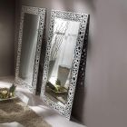Rechthoekige spiegel in zilver en zwart blad Made in Italy - Acca Viadurini