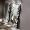 Rechthoekige spiegel in zilver en zwart blad Made in Italy - Acca