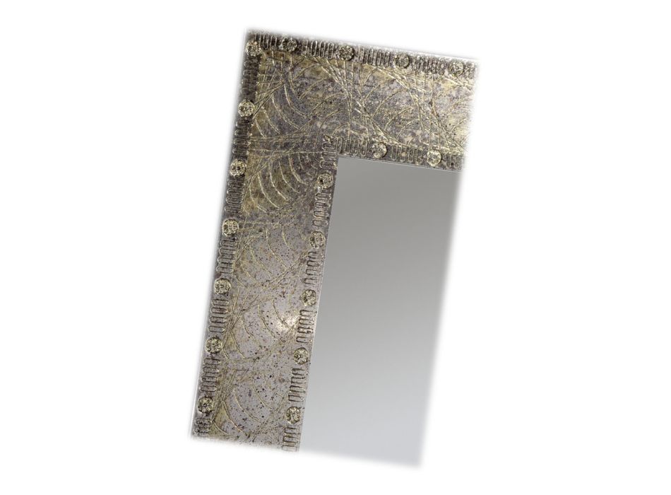 Rechthoekige spiegel in zilver/bladgoud Made in Italy - Anna Viadurini
