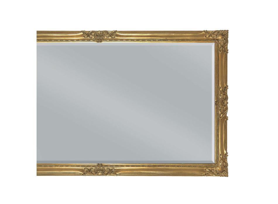 Rechthoekige spiegel in bladgoud met grondspiegel Made in Italy - Pele Viadurini