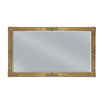 Rechthoekige spiegel in bladgoud met grondspiegel Made in Italy - Pele Viadurini