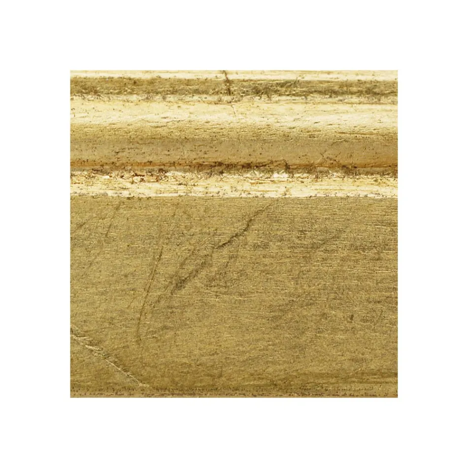 Rechthoekige spiegel in bladgoud en grondspiegel gemaakt in Italië - Rangi Viadurini