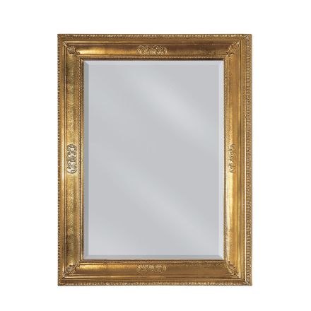 Rechthoekige spiegel in licht verouderd bladgoud, gemaakt in Italië - Abeona Viadurini