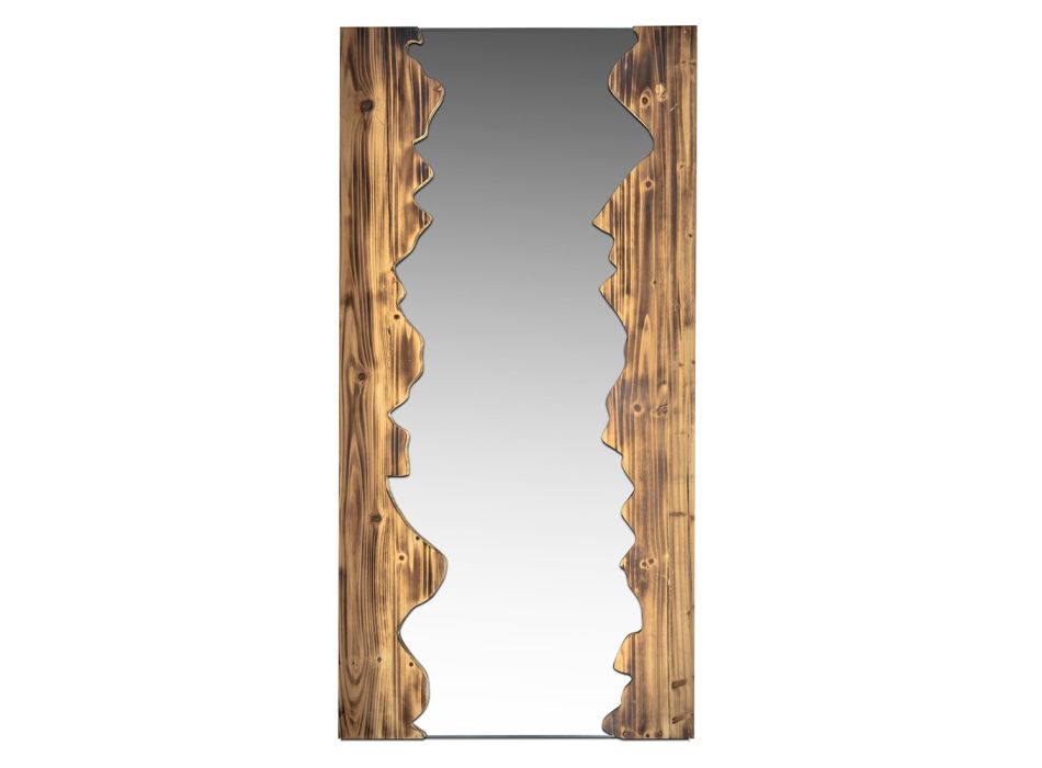 Rechthoekige glazen spiegel met massief houten frame - Nikos Viadurini