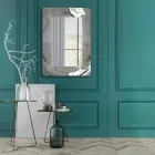 Moderne rechthoekige spiegel met gebogen glazen frame Made in Italy - Vira Viadurini