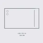 Wandspiegel met 2 lampen en zwarte aluminium lijst Made in Italy - lijst Viadurini