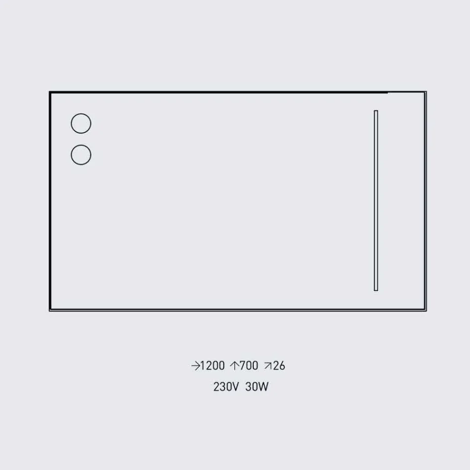 Wandspiegel met 2 lampen en zwarte aluminium lijst Made in Italy - lijst Viadurini