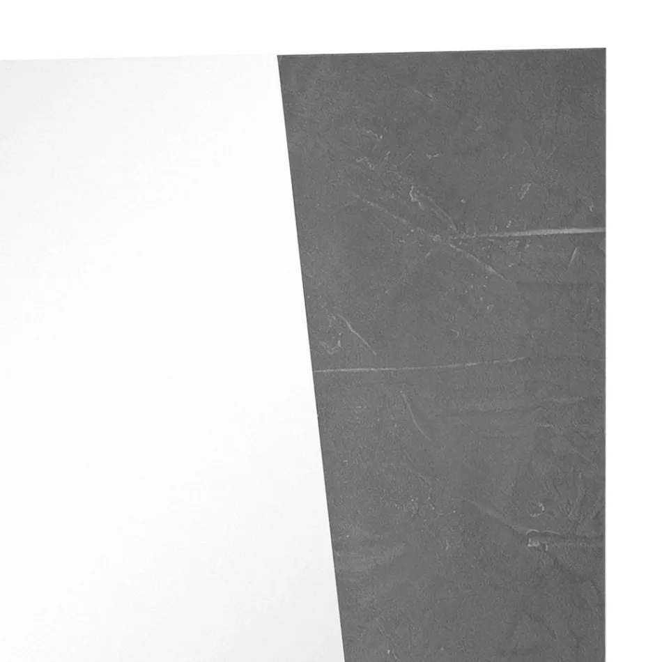 Wandspiegel met glanzend wit leisteenhout Italiaans design - Joris Viadurini