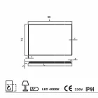 Wandspiegel met berijpte randen, LED-verlichting, Tessa Viadurini