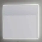 Wandspiegel met berijpte randen, LED-verlichting, Tessa Viadurini